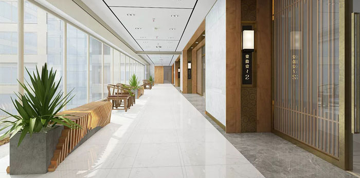 新中式辦公裝修設計效果圖