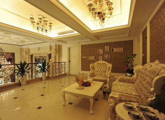 別墅客廳裝修設(shè)計(jì)分區(qū)的效果圖