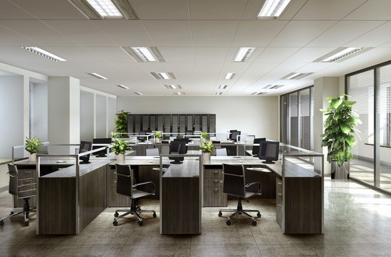 穩重凝練風格辦公桌效果圖