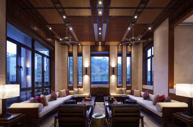 殖民文化總經理辦公室沙發區域裝修設計案例效果圖