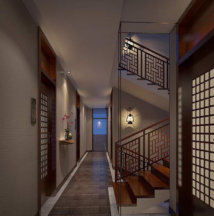 中山養(yǎng)生會所樓梯間裝修設計案例效果圖