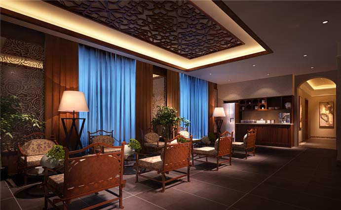 美容SPA生活館會所休息室裝修設計案例效果圖