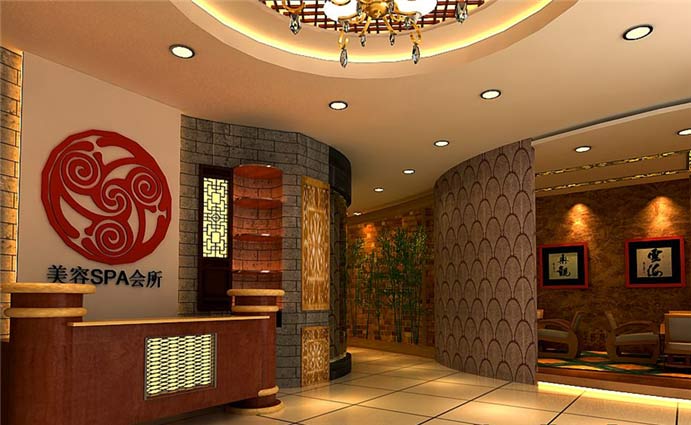 佩蒂美容SPA會所前臺裝修設(shè)計案例效果圖