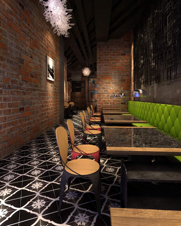 茉莉主題餐廳墻壁裝修設計案例效果圖