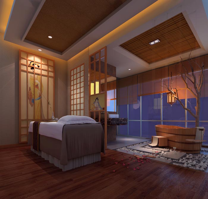 現(xiàn)代、古典混搭美容院背景墻裝修設(shè)計案例效果圖