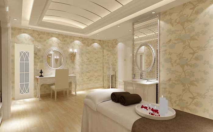 混搭風格美容院東南亞的SPA間吊頂裝修設計案例效果圖