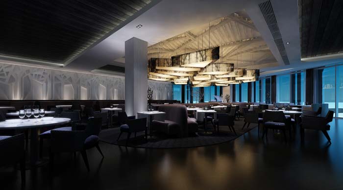 休閑類型主題餐廳酒吧大廳裝修設計案例效果圖