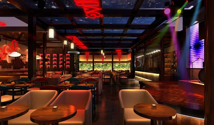 情侶、商務、聚餐、休閑酒吧大廳裝修設計案例效果圖