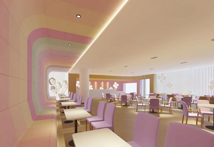 婦女兒童醫院餐廳裝修設計案例效果圖