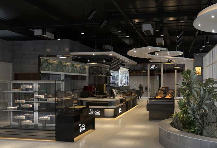 杭州時尚蛋糕店盆栽裝修設計案例效果圖