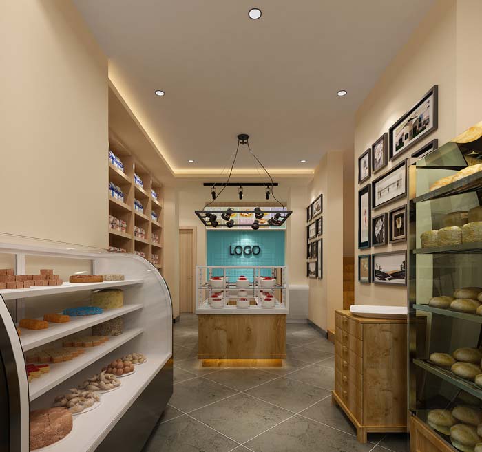 混搭風(fēng)格蛋糕店空間前臺區(qū)域裝修設(shè)計案例效果圖