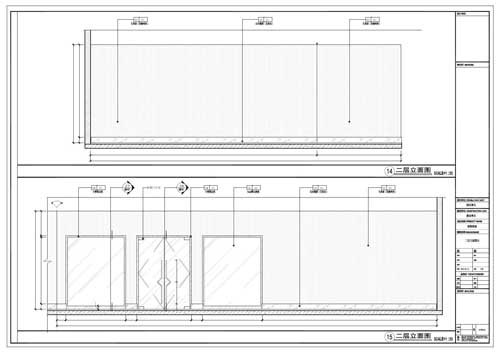 商場深化設(shè)計(jì)施工圖二層立面圖14-15