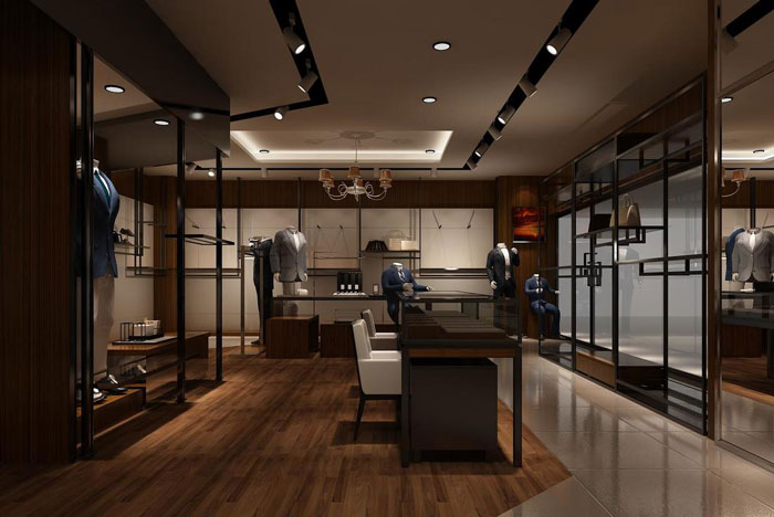 男西裝專賣店休息區域裝修設計案例效果圖