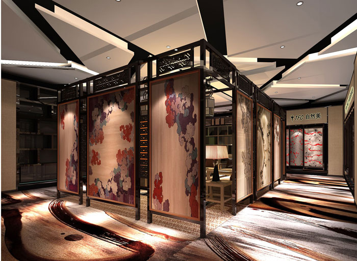 地毯旗艦店展廳休息區域裝修設計案例效果圖