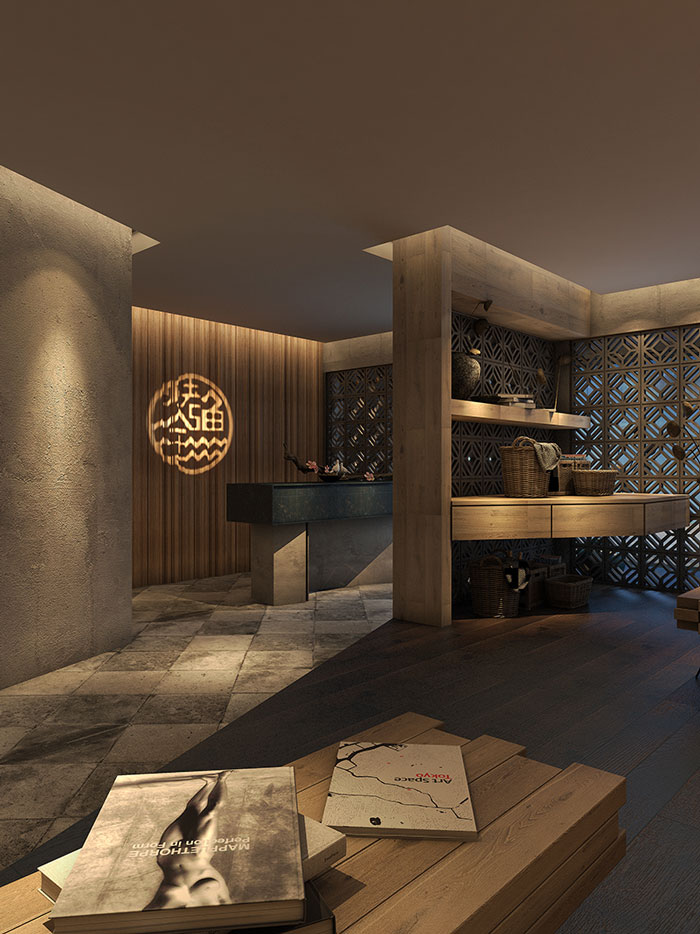 時而驚奇、時而陶醉的烤魚店前臺休息區域裝修設計方案效果圖