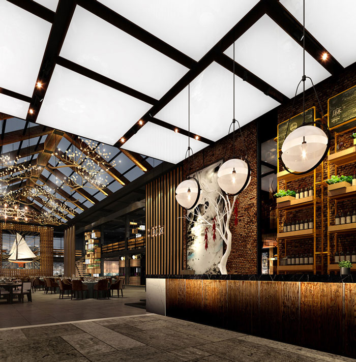 自然、素樸的餐廳大廳過道裝修設(shè)計(jì)方案效果圖