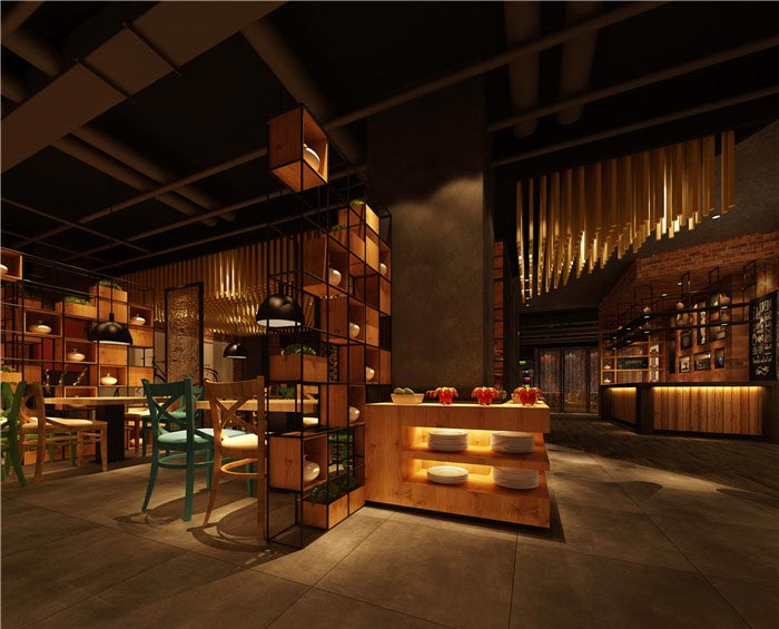 500平方充滿懷念的中式餐廳休息區(qū)域裝修設(shè)計方案效果圖