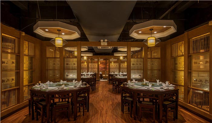 多元文化融合的餐廳餐桌區域設計效果圖