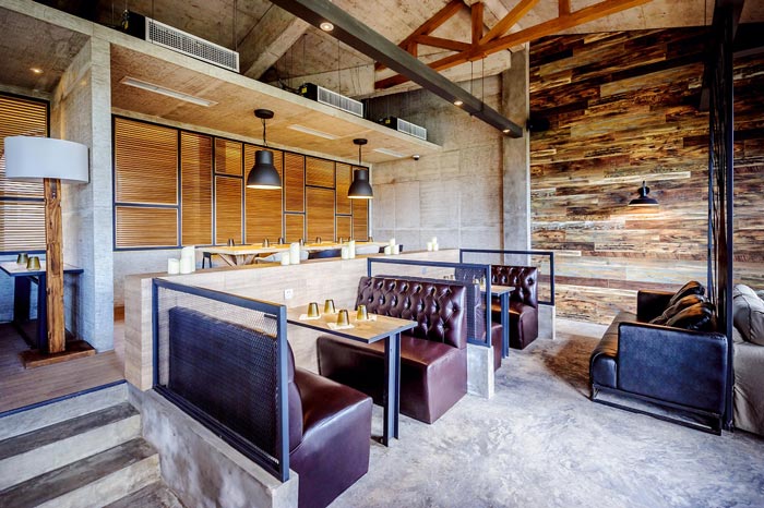 340平方工業風與LOFT風格相結合的餐廳走廊設計效果圖