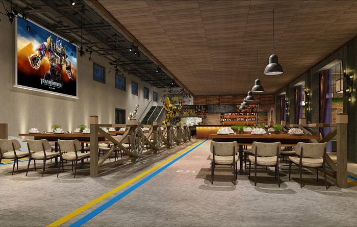 工業(yè)主題餐廳過道裝修設(shè)計效果圖