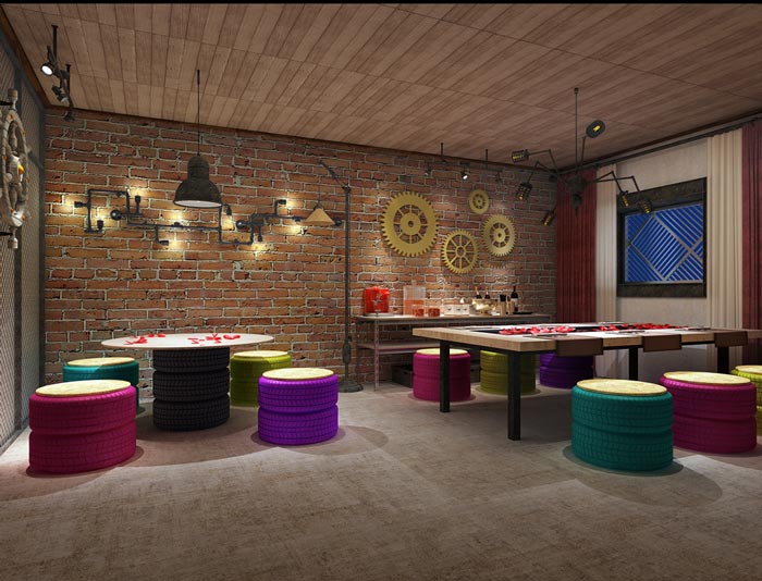 工業(yè)主題餐廳工作室裝修設(shè)計效果圖