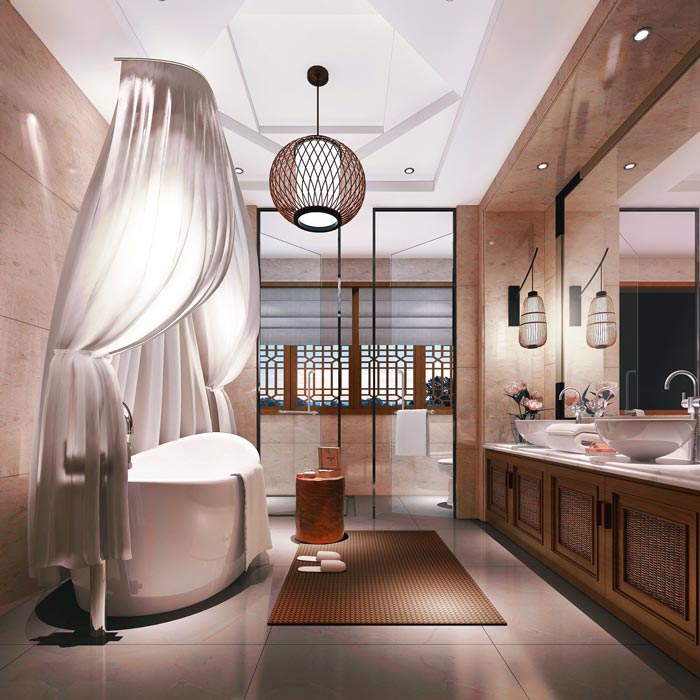 古城假日酒店浴室裝修設計案例效果圖