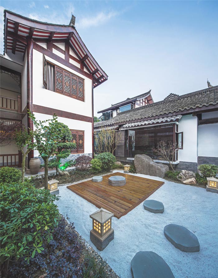 禪文化精品酒店過渡區域裝修設計案例效果圖