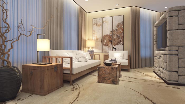 商務型酒店套間客廳裝修設計案例效果圖