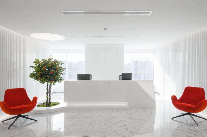 服飾公司辦公室前臺裝修設(shè)計(jì)案例效果圖