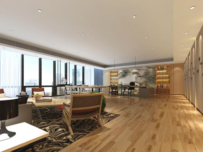 進(jìn)出口貿(mào)易公司董事長(zhǎng)辦公室裝修設(shè)計(jì)案例效果圖