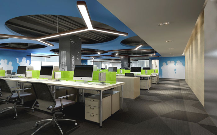 金融咨詢公司辦公室辦公區域裝修設計案例效果圖