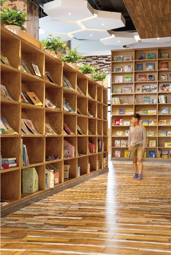 少兒教育機構藏書區域裝修設計案例效果圖