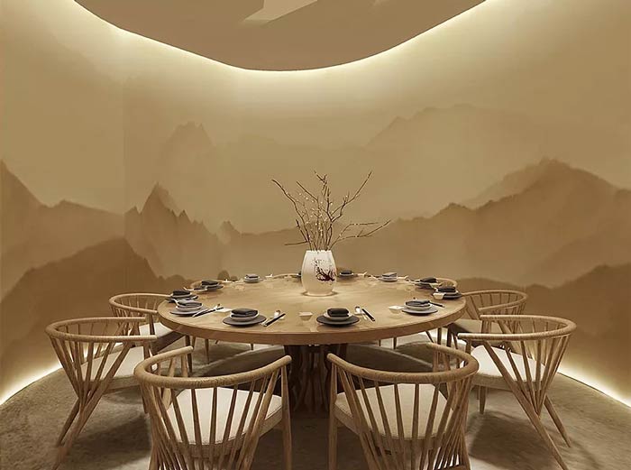 窯洞主題餐廳包房裝修設計效果圖