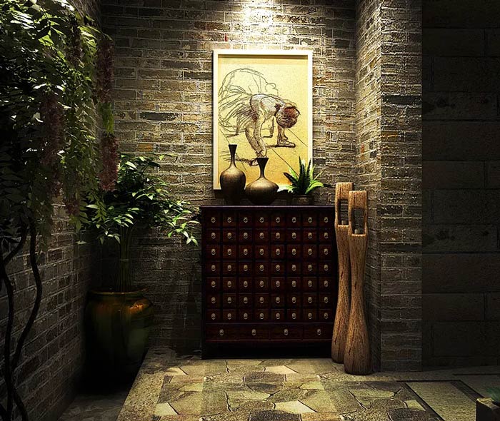 主題餐廳進門區(qū)裝修設(shè)計效果圖