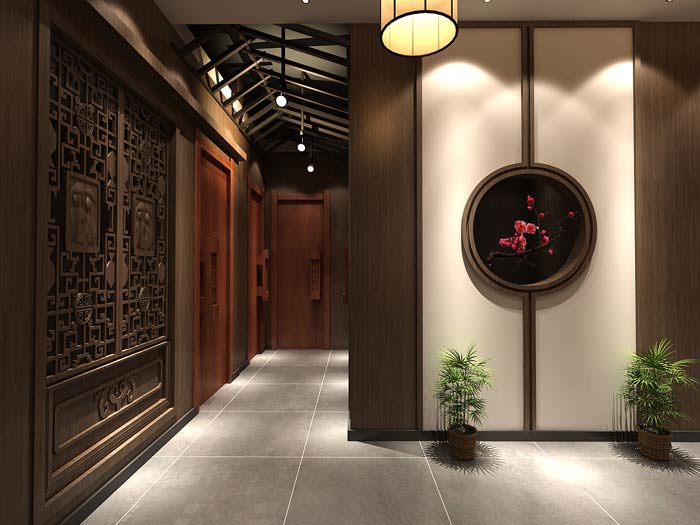 新中式火鍋店包廂裝飾設計效果圖