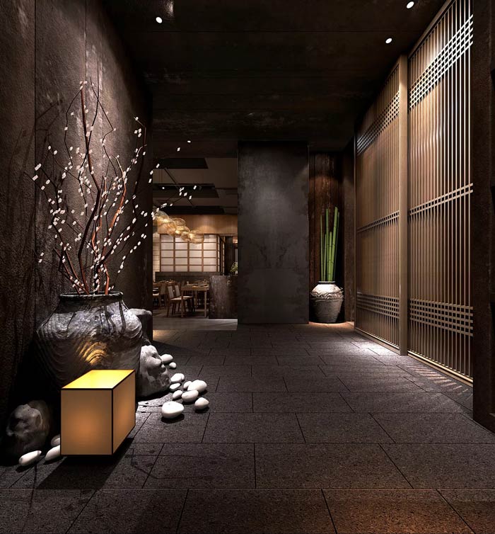 日式料理餐廳過道裝修設計效果圖