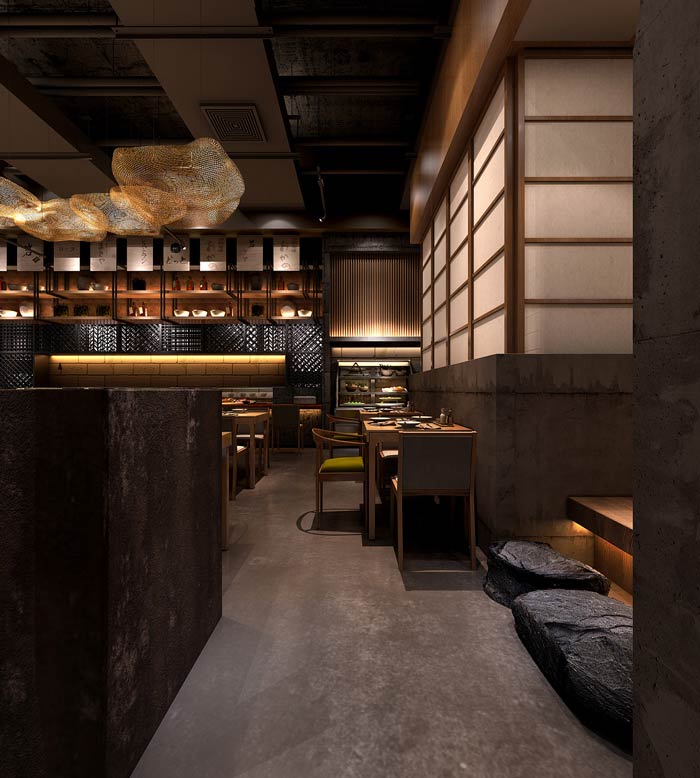 日式料理餐廳過道裝修設計效果圖