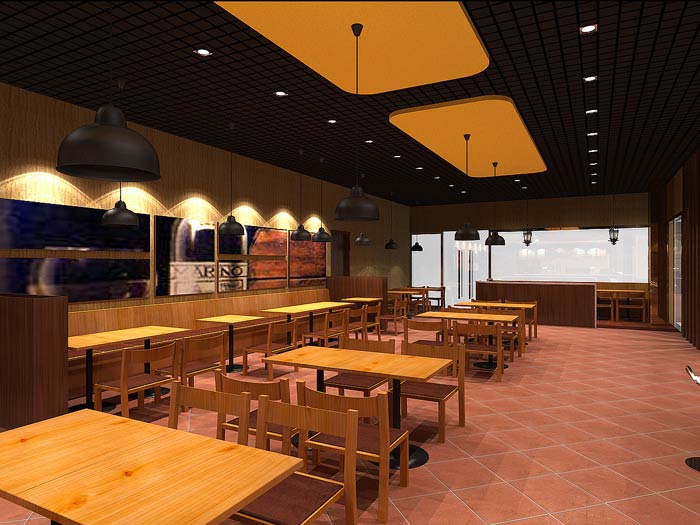 快餐店餐區裝修設計效果圖