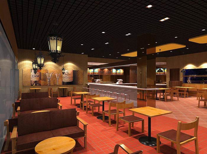 快餐店休息區裝修設計效果圖