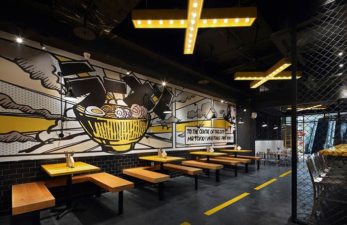 日式快餐店墻畫裝修設(shè)計效果圖