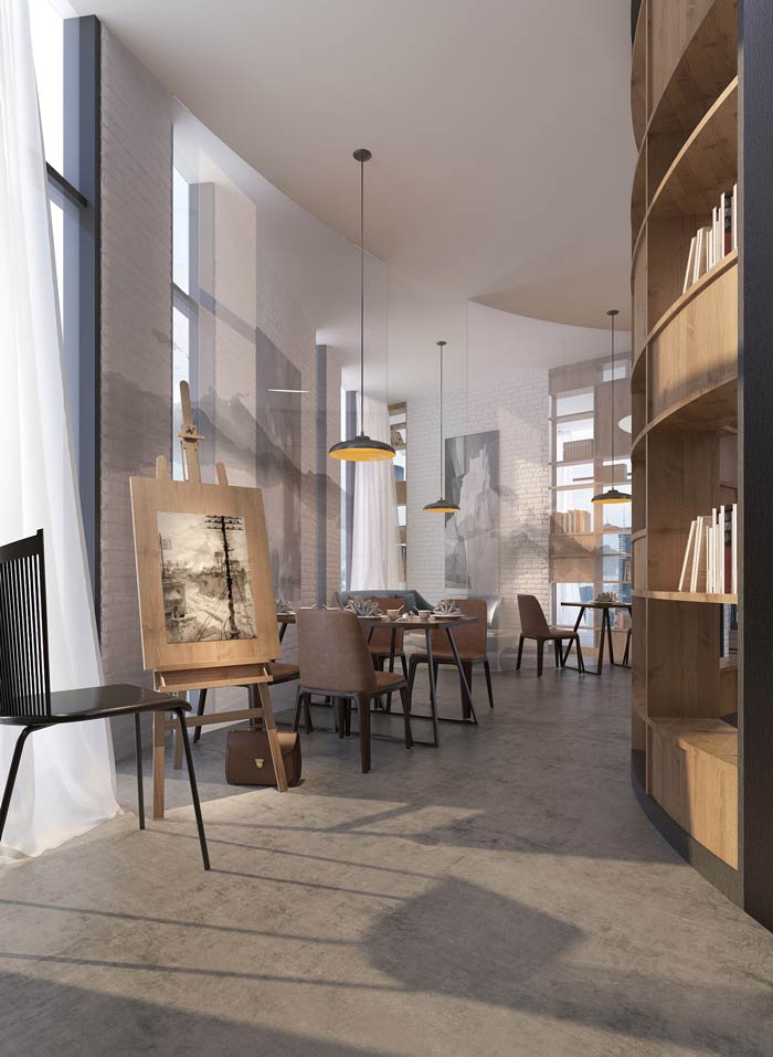 咖啡廳展示區裝修設計效果圖