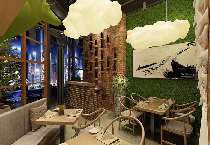 特色面館進門區裝修設計效果圖