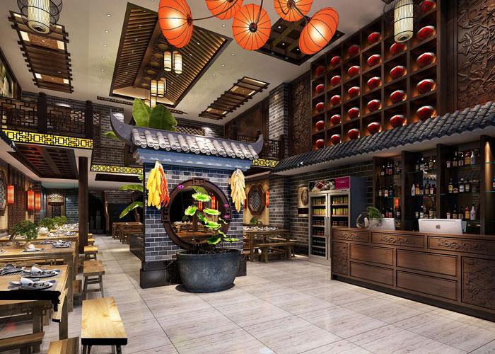 中式川菜館裝修設計效果圖