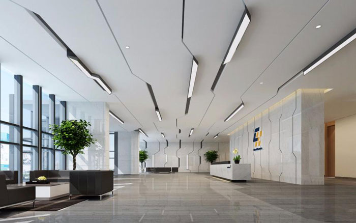 杭州濱江辦公室前臺裝修設(shè)計效果圖