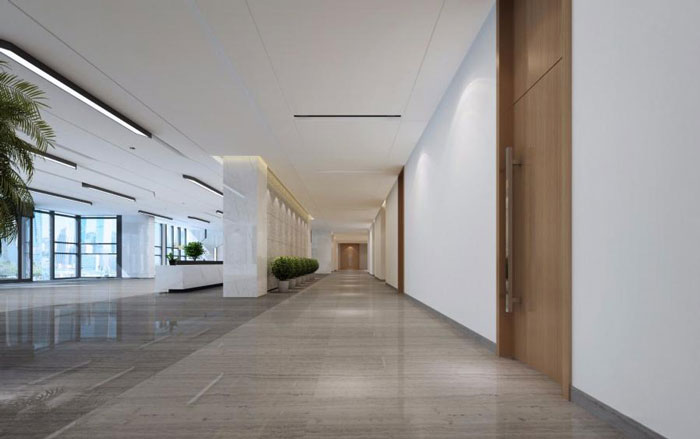 杭州濱江辦公室大廳走廊裝修設(shè)計效果圖