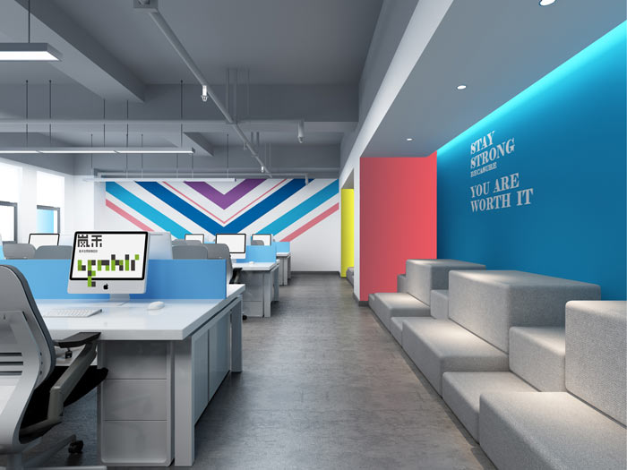 網絡科技公司辦公室18樓辦公區裝修設計效果圖