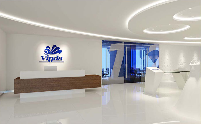 外貿公司辦公室前臺裝修設計效果圖