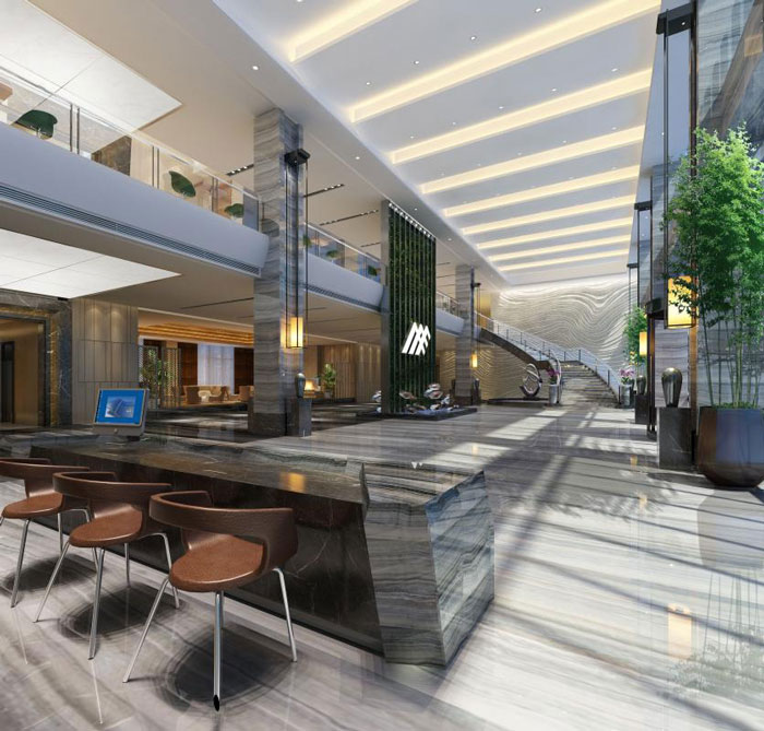 杭州濱江寫字樓大廳裝修設計效果圖