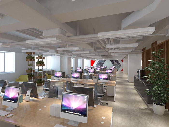 網(wǎng)絡科技公司辦公室辦公區(qū)裝修設計效果圖