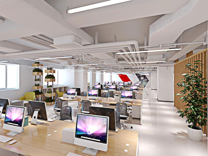 網(wǎng)絡科技公司辦公室辦公區(qū)裝修設計效果圖